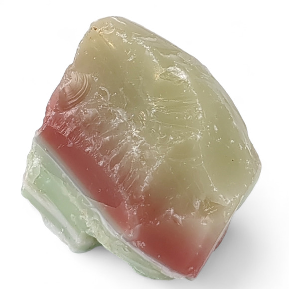 Custard Pink Mint Green Art Glass Cullet Glowing Manganese Layered Slag #4GL71 - Picture 3 of 6